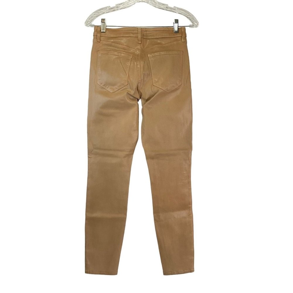 L'agence Jeans Women's 28 Khaki Margot Waxed Skinny High Rise Denim $275 Nwot - Picture 3 of 12
